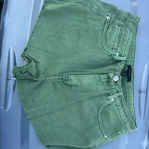 Forever 21 Green Jean Shorts Relaxed Fit